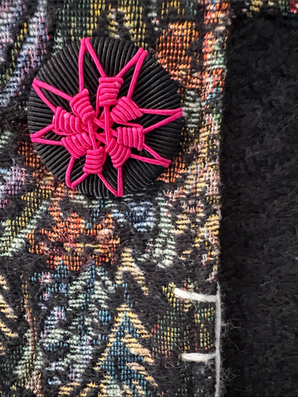 KESSLEY Patchwork Embroidered Hooded Jacket – Size M - Picture 6 of 16